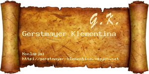 Gerstmayer Klementina névjegykártya